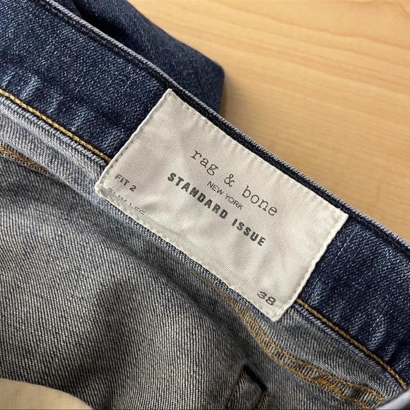 ❤️ Rag & Bone Mens Standard Issue Jeans Fit 2 Slim Leg Blue Knightsbridge 38x29 - Picture 6 of 12
